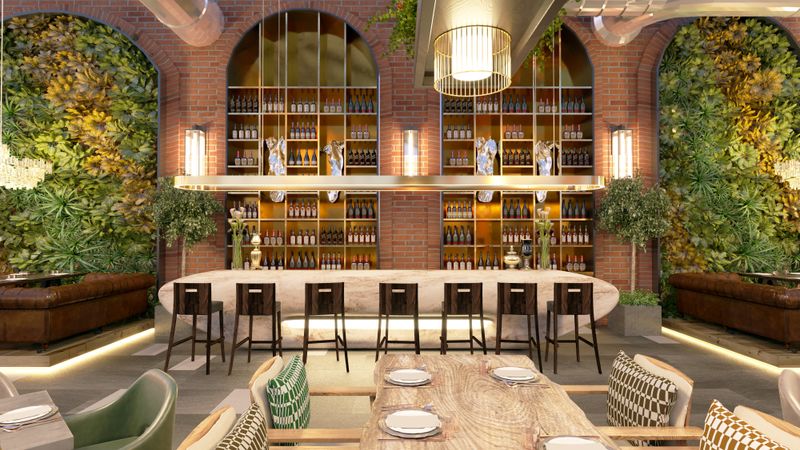 Via 313 bar and lounge area interior