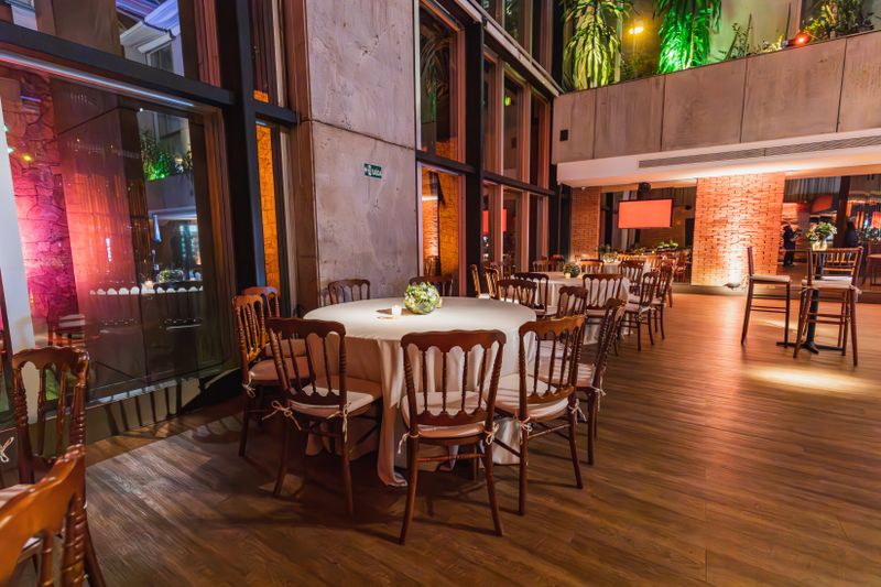 Private dining event setup at Via 313 Houston